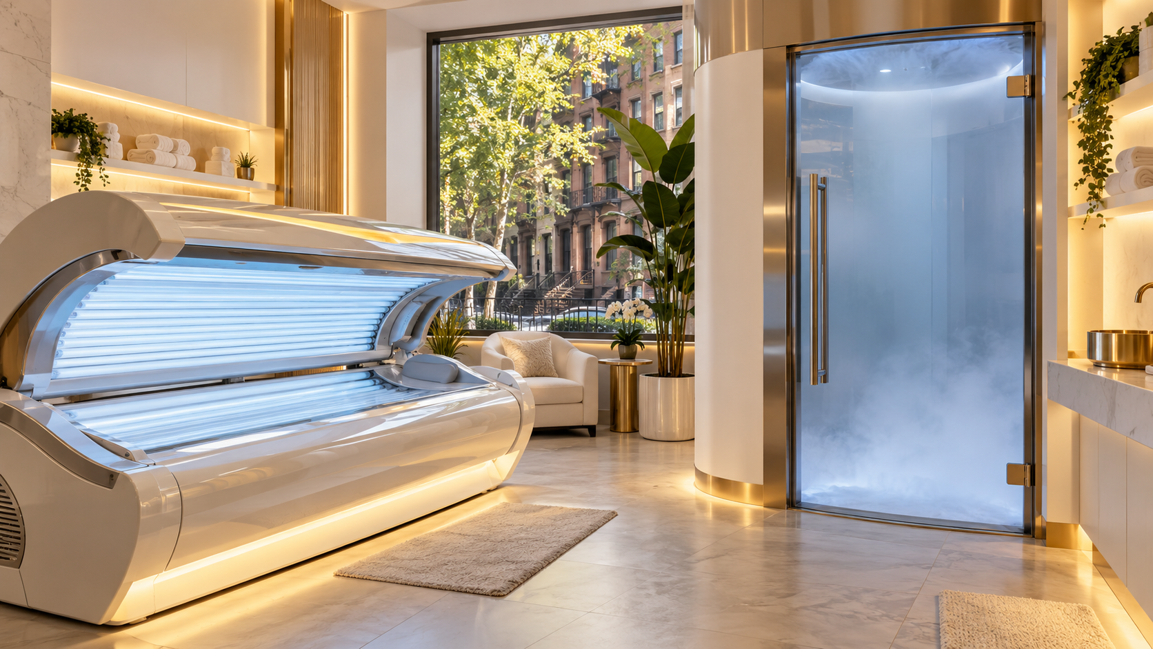 Upper West Side tanning salon reception lounge 2465 Broadway